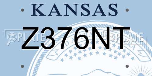 Z376NT Kansas License Plate