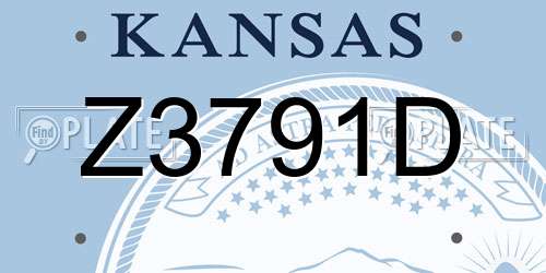 Z3791D Kansas License Plate