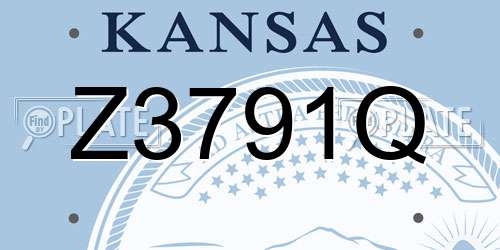 Z3791Q Kansas License Plate