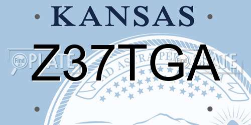 Z37TGA Kansas License Plate