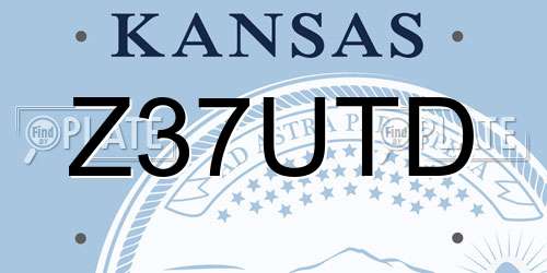 Z37UTD Kansas License Plate