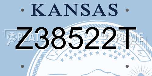 Z38522T Kansas License Plate