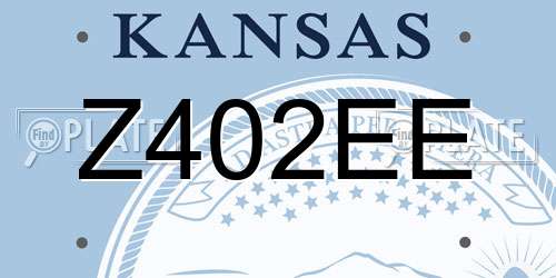 Z402EE Kansas License Plate