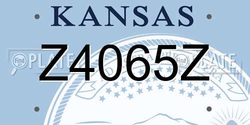 Z4065Z Kansas License Plate