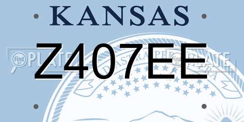 Z407EE Kansas License Plate