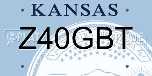 Z40GBT Kansas License Plate