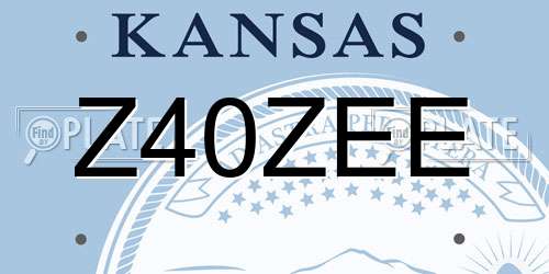 Z40ZEE Kansas License Plate