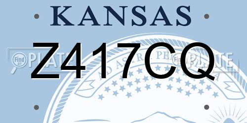 Z417CQ Kansas License Plate