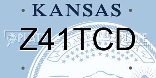 Z41TCD Kansas License Plate