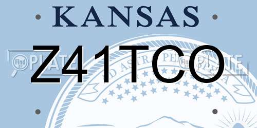 Z41TCO Kansas License Plate