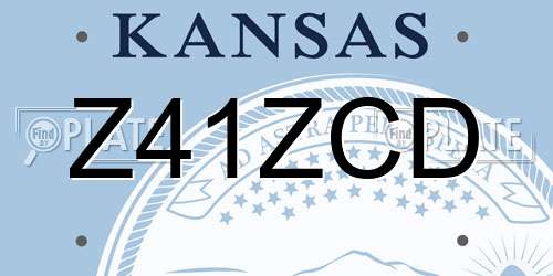 Z41ZCD Kansas License Plate