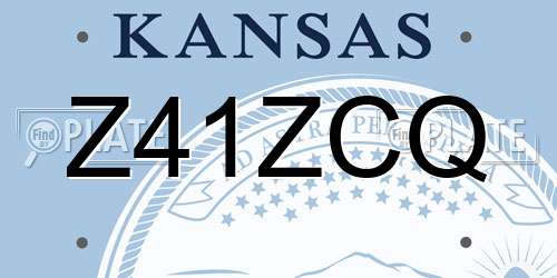 Z41ZCQ Kansas License Plate