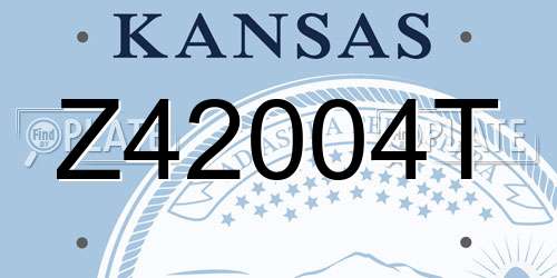 Z42004T Kansas License Plate