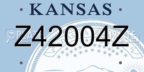 Z42004Z Kansas License Plate