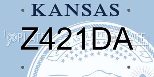 Z421DA Kansas License Plate