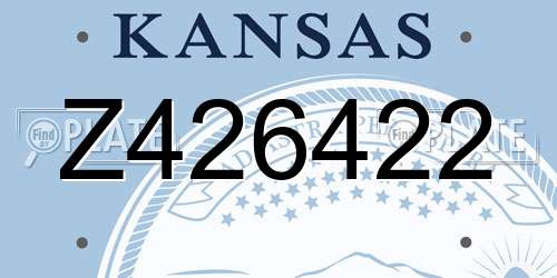 Z426422 Kansas License Plate