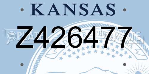 Z426477 Kansas License Plate