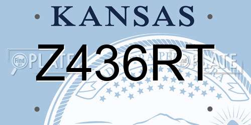 Z436RT Kansas License Plate