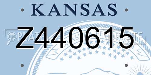 Z440615 Kansas License Plate