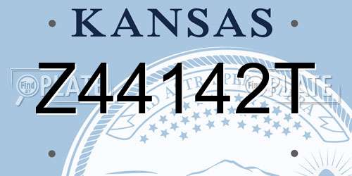 Z44142T Kansas License Plate