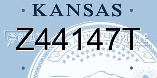 Z44147T Kansas License Plate