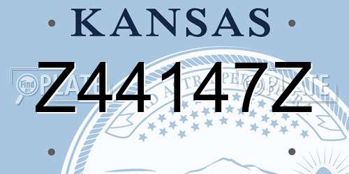 Z44147Z Kansas License Plate