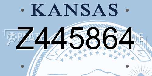 Z445864 Kansas License Plate