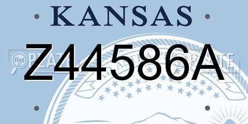 Z44586A Kansas License Plate