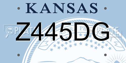 Z445DG Kansas License Plate