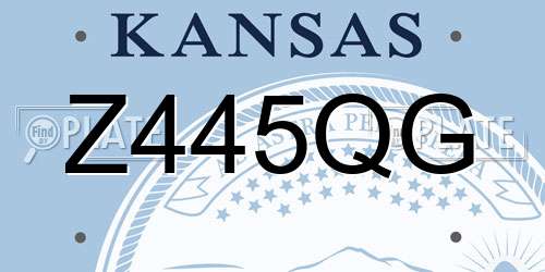 Z445QG Kansas License Plate