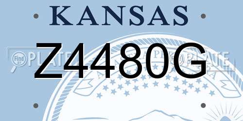 Z4480G Kansas License Plate