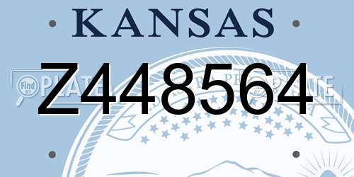 Z448564 Kansas License Plate