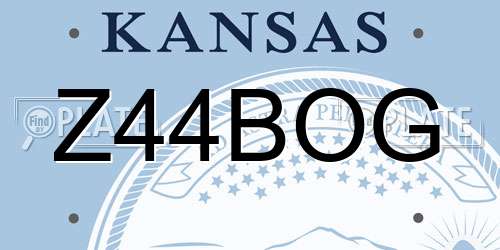 Z44BOG Kansas License Plate