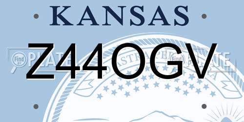 Z44OGV Kansas License Plate
