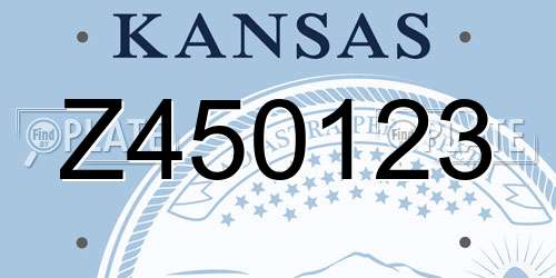 Z450123 Kansas License Plate
