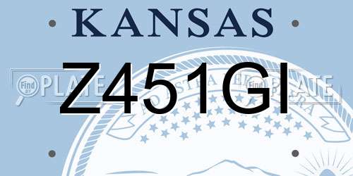 Z451GI Kansas License Plate
