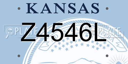 Z4546L Kansas License Plate