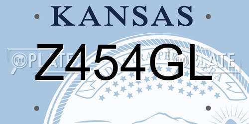 Z454GL Kansas License Plate