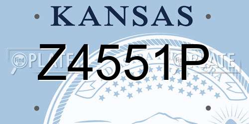Z4551P Kansas License Plate