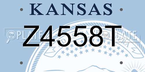 Z4558T Kansas License Plate