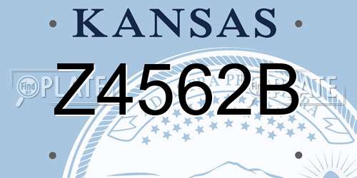Z4562B Kansas License Plate