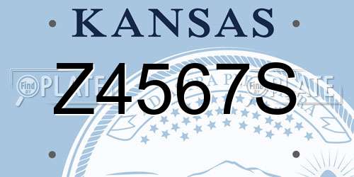 Z4567S Kansas License Plate