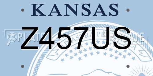 Z457US Kansas License Plate