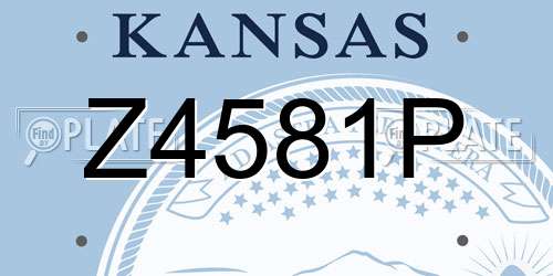 Z4581P Kansas License Plate
