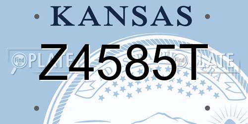Z4585T Kansas License Plate