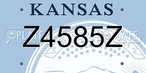 Z4585Z Kansas License Plate