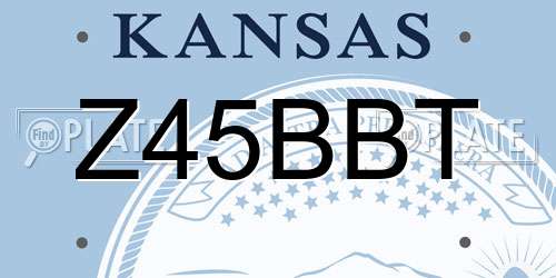 Z45BBT Kansas License Plate