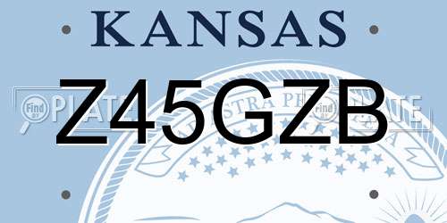 Z45GZB Kansas License Plate
