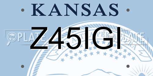 Z45IGI Kansas License Plate