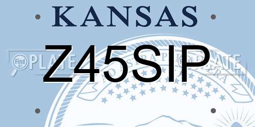 Z45SIP Kansas License Plate